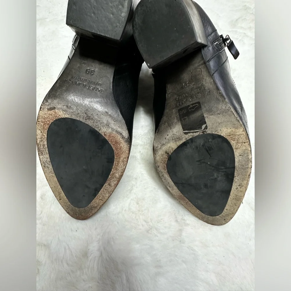 Black Leather Ankle Boots